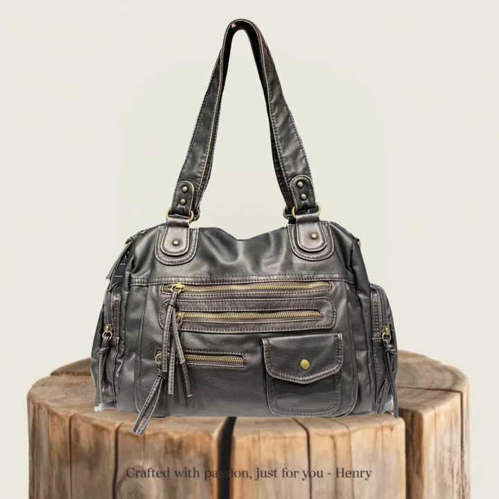 Jeah | Multi-Pocket Vintage Leather Crossbody