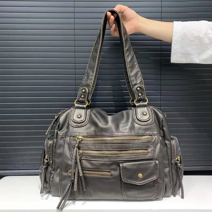 Jeah | Multi-Pocket Vintage Leather Crossbody